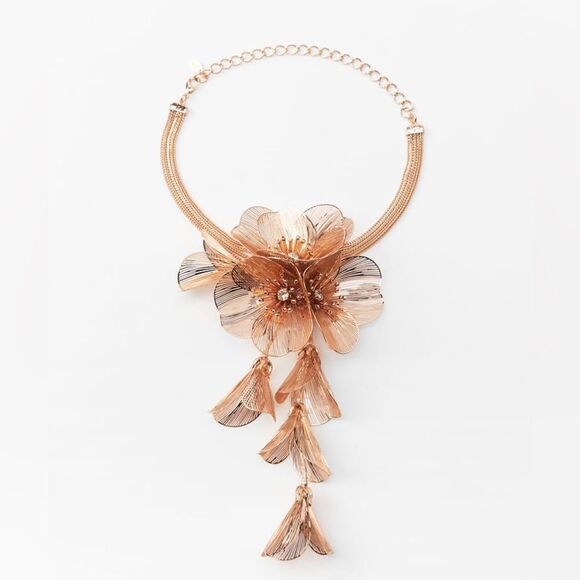ZARA CASCADING FLOWER NECKLACE - Picture 1 of 4